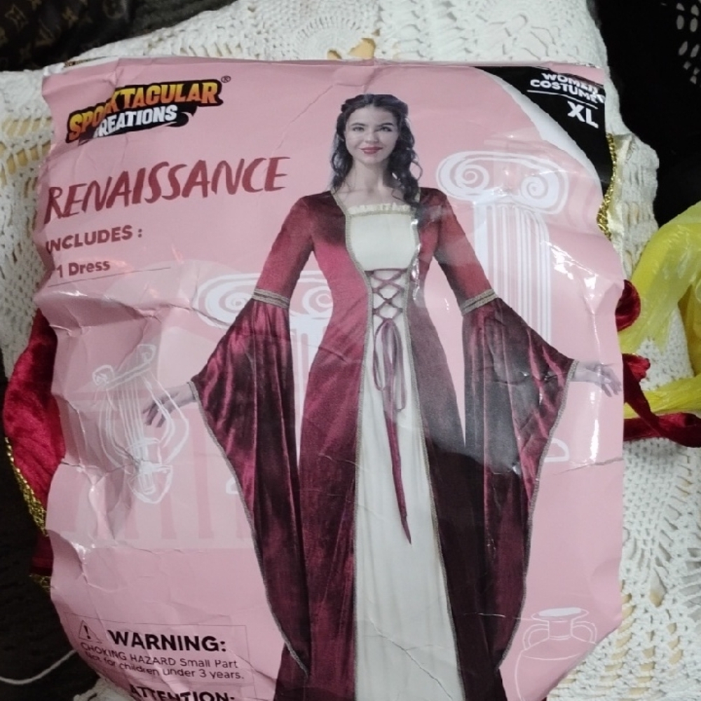 Halloween Renaissance Adult Costume - Red and White Sz XL